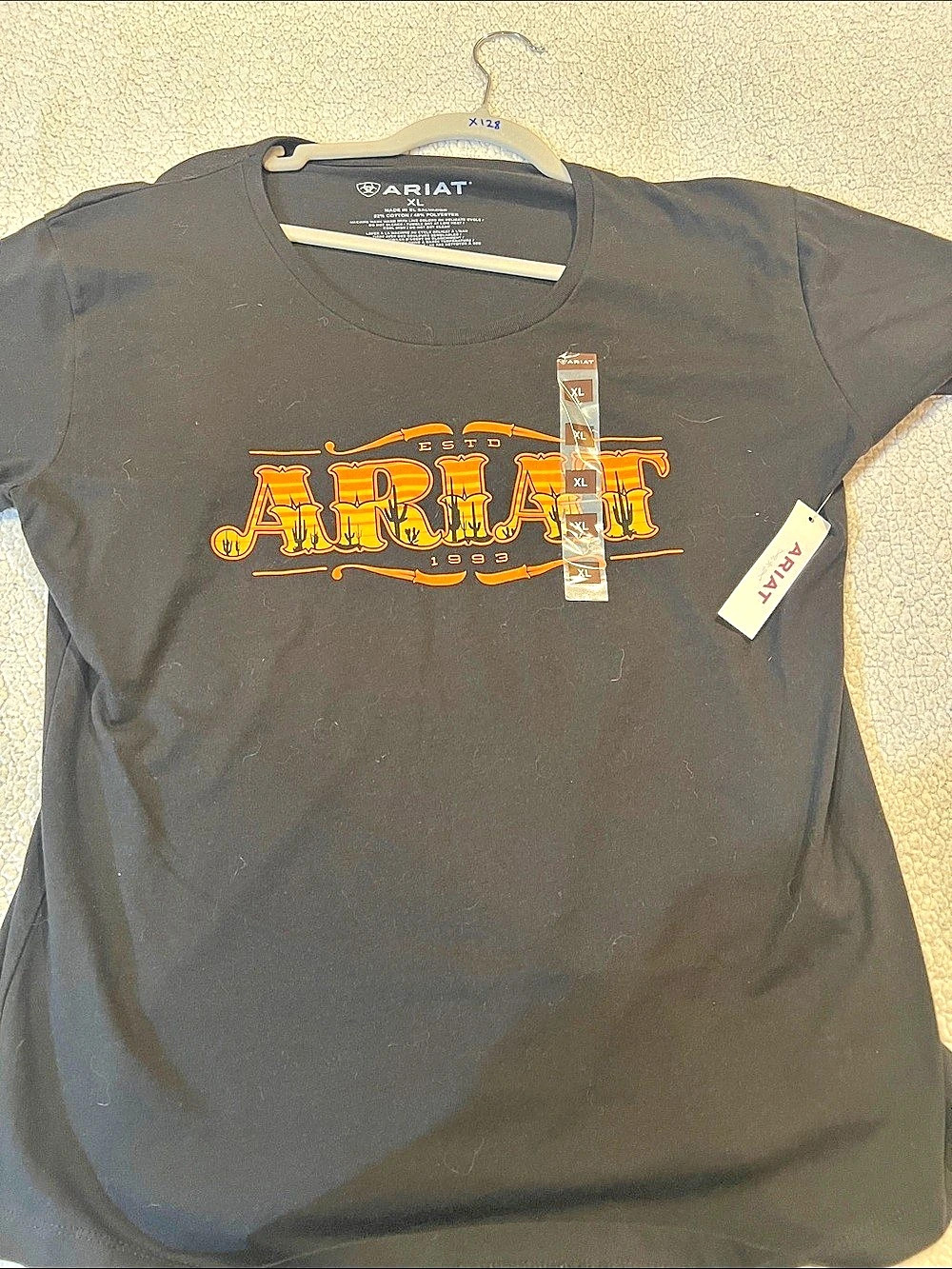 Ariat SW Cacti T-Shirt Graphic Tee Black & Orange XL
